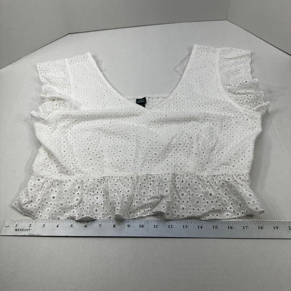 Wild Fable Women's Size XXL V-Neck Floral Bohemian Top White New With Tags - Picture 8 of 12